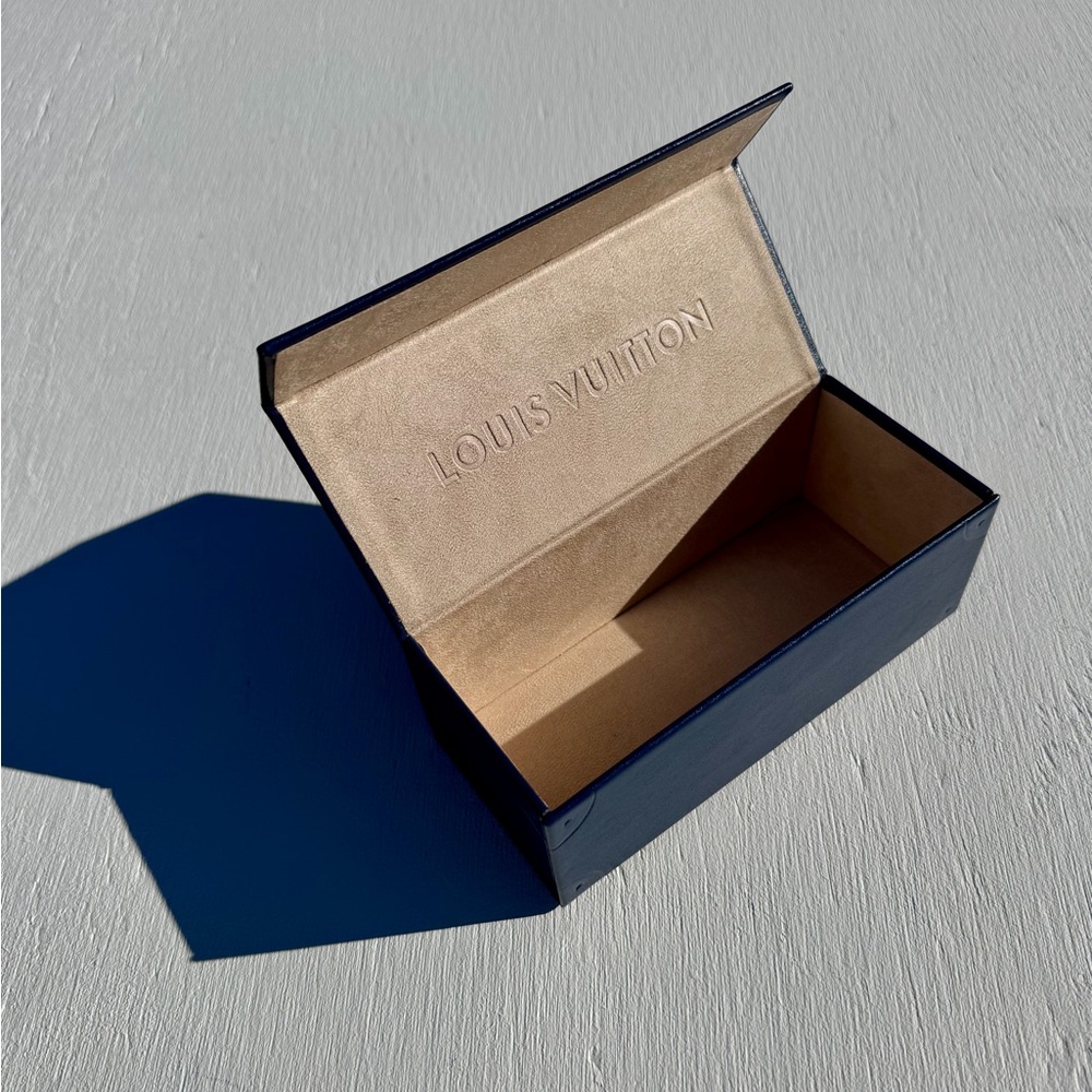 Louis Vuitton Navy and Tan Sunglasses Storage Box